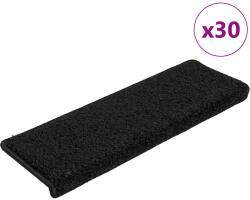 vidaXL 30 db fekete lépcsőszőnyeg, téglalap alakú széllel, 65 x 21 x 4 cm (3365826)