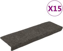 vidaXL 15 db öntapadós lépcsőszőnyeg 65 x 21 x 4 cm antracit téglalap alakú széllel (326189)