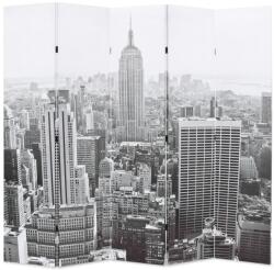 vidaXL fekete-fehér New York mintás paraván 200 x 170 cm (245859)