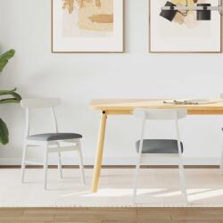 vidaXL Étkezőszék 2 pcs Fehér és Szürke Tömör Gumi Fa (42020487)