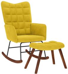 vidaXL sárga bársony hintaszék ülőkével (4016850)