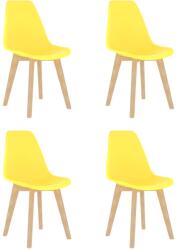 vidaXL 4 db sárga műanyag étkezőszék (289117)