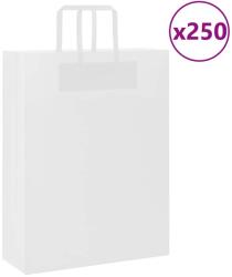 vidaXL 250 db fehér papírzacskók fogantyúkkal 32x12x42 cm (4101844)