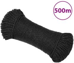 vidaXL fekete polipropilén munkakötél 6 mm 500 m (153005)