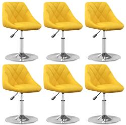vidaXL 6 db mustársárga bársony forgó étkezőszék (3088776)