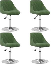 vidaXL 4 db sötétzöld bársony forgó étkezőszék (3088761)
