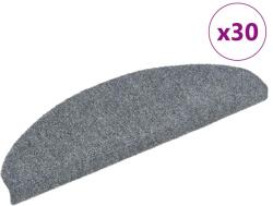 vidaXL 30 db öntapadós lépcsőszőnyeg, 65 x 21 x 4 cm, világosszürke, nagy félkör alakú (3365658)
