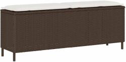 vidaXL barna polyrattan kerti pad párnával 110x30x40, 5 cm (4104155)