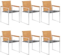 vidaXL 6 db tömör tíkfa kerti szék párnákkal (3078595)