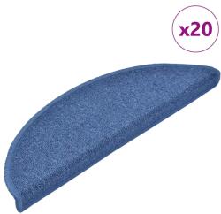 vidaXL 20 db kék félkör alakú lépcsőszőnyeg 56 x 17 x 3 cm (3365788)