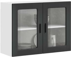 vidaXL konyhai fali szekrény üvegajtóval "Porto" Fekete színű (854088)
