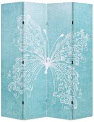 vidaXL kék pillangó mintás paraván 160 x 170 cm (245886)