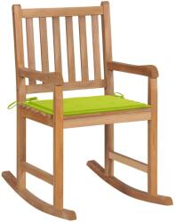 vidaXL tömör tíkfa hintaszék élénkzöld párnával (3062768)