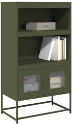 vidaXL Highboard olívazöld 68x39x123 cm Acél (853372)