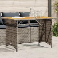 vidaXL szürke polyrattan falapos kerti asztal 110x68x70 cm (366356)