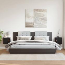 vidaXL 2 db fekete tömör fenyőfa faliszekrény 31, 5 x 30 x 30 cm (818364)