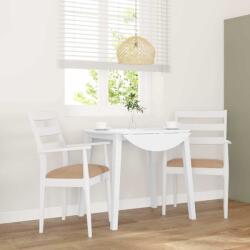 vidaXL 2 db fehér tömörfa gumiból készült étkezőszékek párnákkal (4102475)