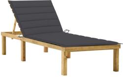 vidaXL impregnált fenyőfa napozóágy antracitszürke párnával (3065849)