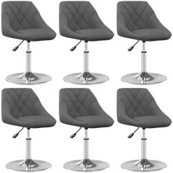 vidaXL 6 db sötétszürke bársony forgó étkezőszék (3088770)