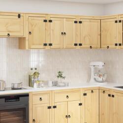 vidaXL Cabinet polcokkal tárolóval Méz 60 x 32 x 40 cm Tömör fenyőfa (42007558)