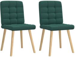 vidaXL 2 db sötétzöld szövet étkezőszék (4101096)