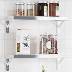 vidaXL 4 db ezüstszínű rozsdamentes acél polctartó 15 x 2, 5 x 11, 5 cm (30296)