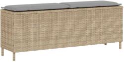vidaXL bézs polyrattan kerti pad párnával 110x30x40, 5 cm (4104157)