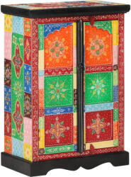 vidaXL tömör mangófa kézzel festett kisszekrény ajtókkal 53x30x75 cm (350681)