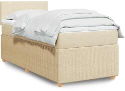 vidaXL krémszínű szövet rugós ágy matraccal 100 x 200 cm (3287365)