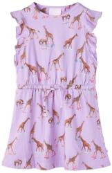 vidaXL Gyerek ruha fodros ujjakkal és húzózsinórral Lila 140 (14604)