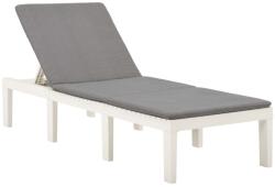 vidaXL fehér műanyag napozóágy párnával (315828)