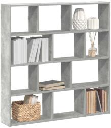 vidaXL betonszürke szerelt fa fali kockapolc 12 rekeszes színű (860007)