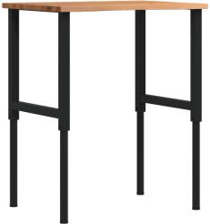 vidaXL világosbarna tömör tölgyfa munkapad 80 x 60 x (71, 5-98) cm (3309696)