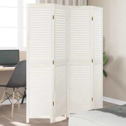 vidaXL 4 paneles fehér tömör császárfa térelválasztó (358834)