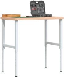 vidaXL tömör bükkfa négyszög alakú munkapad 100 x 60 x (73-99, 5) cm (3309705)