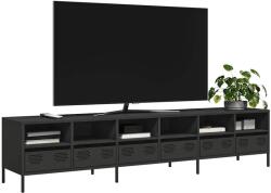 vidaXL fekete hidegen hengerelt acél TV-szekrény 202 x 39 x 43, 5 cm (3307155)