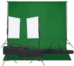 vidaXL fotóstúdió-felszerelés lámpákkal és háttérrel (3094736)