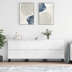 vidaXL 3 db magasfényű fehér szerelt fa tálalószekrény (3190207)