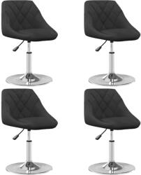 vidaXL 4 db fekete bársony forgó étkezőszék (3088755)