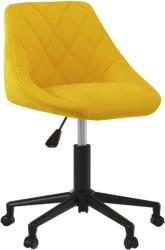 vidaXL mustársárga bársony forgó étkezőszék (3089039)