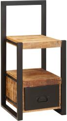 vidaXL Valet állvány fiókkal Barna 40 x 40 x 90 cm Tömör Mangófát (4015985)