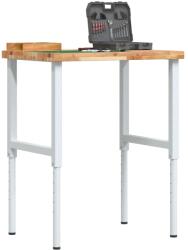 vidaXL tömör bükkfa négyszög alakú munkapad 80 x 60 x (73-99, 5) cm (3309714)