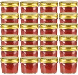 vidaXL 24 db 110 ml-es befőttesüveg aranyszínű tetővel (50795)