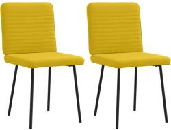 vidaXL 2 db sárga bársony étkezőszék (4101140)