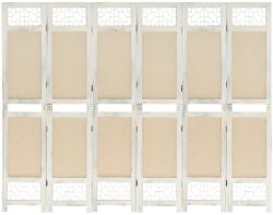 vidaXL 6 paneles krémszínű szövetparaván 210 x 165 cm (338561)