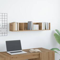 vidaXL kézműves tölgy színű szerelt fa CD-tartó fali polc 100x18x18 cm (855951)