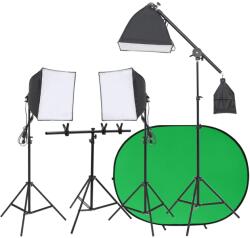 vidaXL fotóstúdió-felszerelés fénykészlettel és háttérképernyővel (3143970)