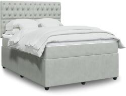 vidaXL világosszürke bársony rugós ágy matraccal 140x190 cm (3294640)