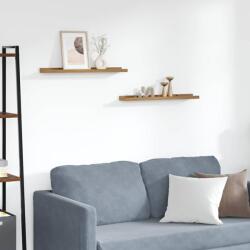 vidaXL Falpolc polcokkal tárolóval 2 pcs Barna 60 x 9 x 3 cm Faanyag (42020012)