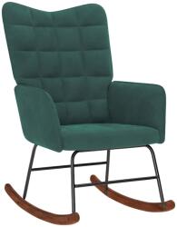 vidaXL sötétzöld bársony hintaszék (4016834)